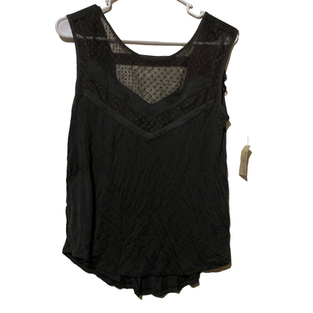 American Eagle gray tank top polka dot mesh accent size Small NWT